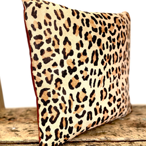Limited Edition Leopard Print Hair on Hide Cushion