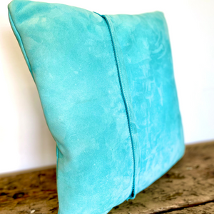 Limited Edition Turquoise Suede Cushion